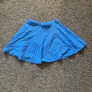 Blue polka dot skirt